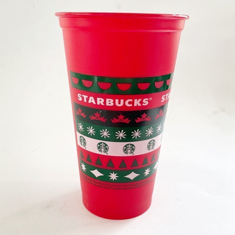 Starbucks Holiday Tumbler Plastic Reusable Cup Size 16oz Grande